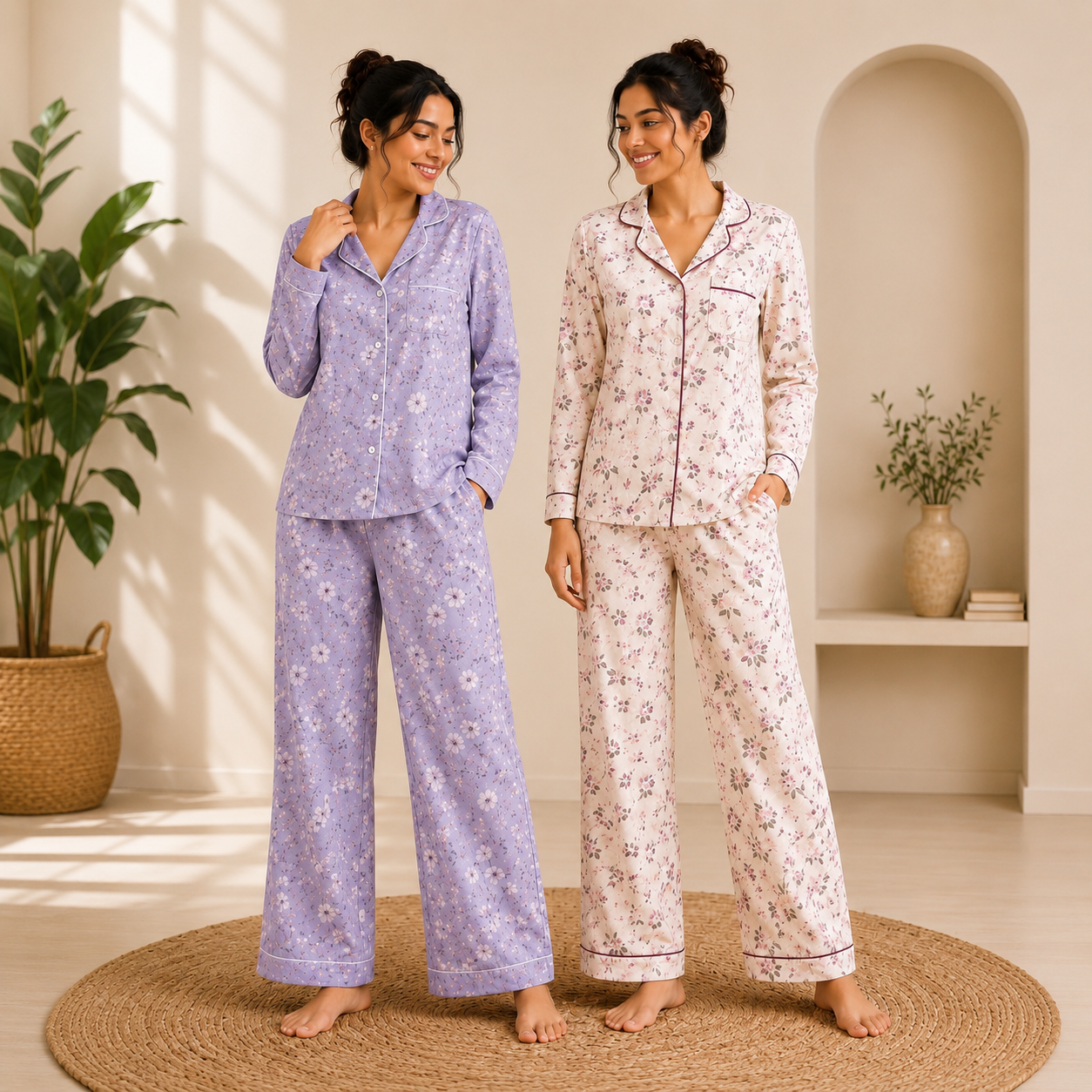 floral-cotton-night-suit-for-women-pack-of-2-soft-comfortable-full-sleeve-pajama-set