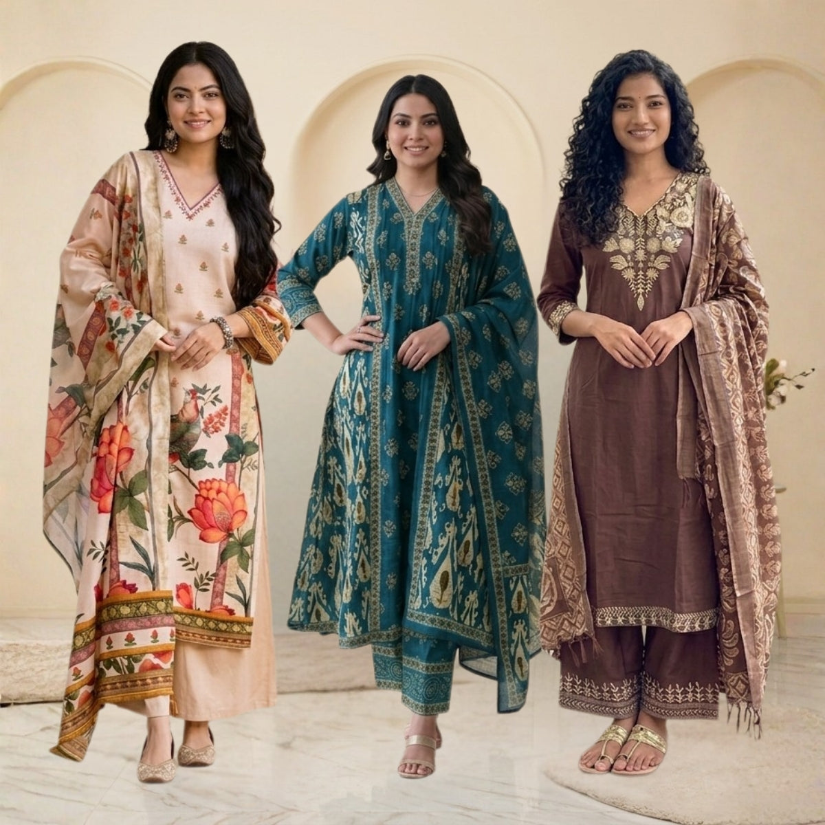 Pack Of 3 Women's Kurta Set (CS_02)
