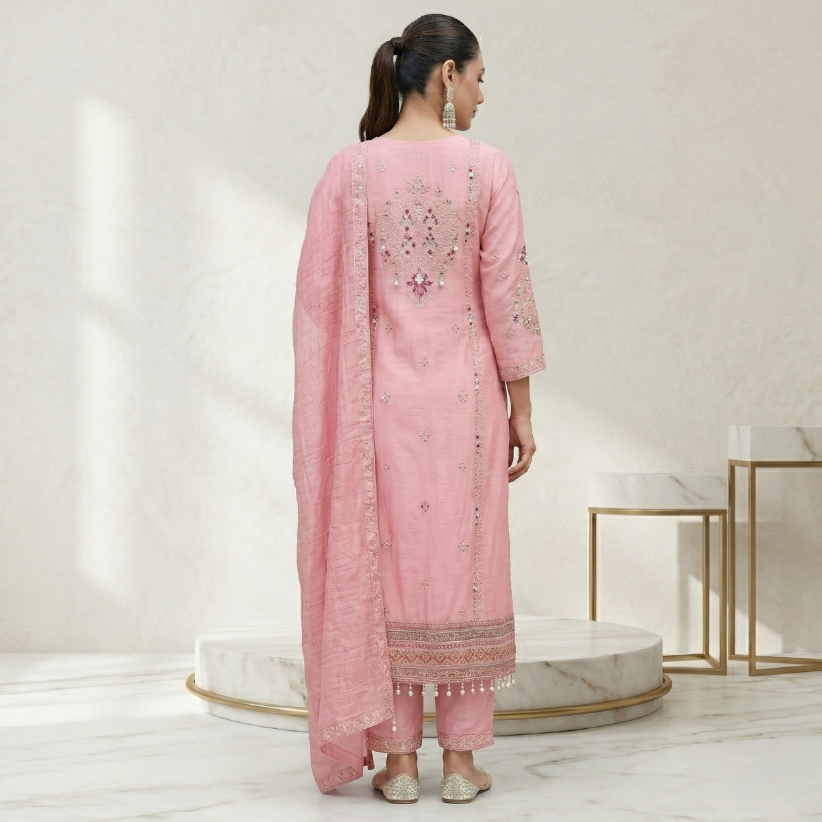 Women's Pack of 3 Pure Cotton Kurtas Pant Set & Dupatta |C-028