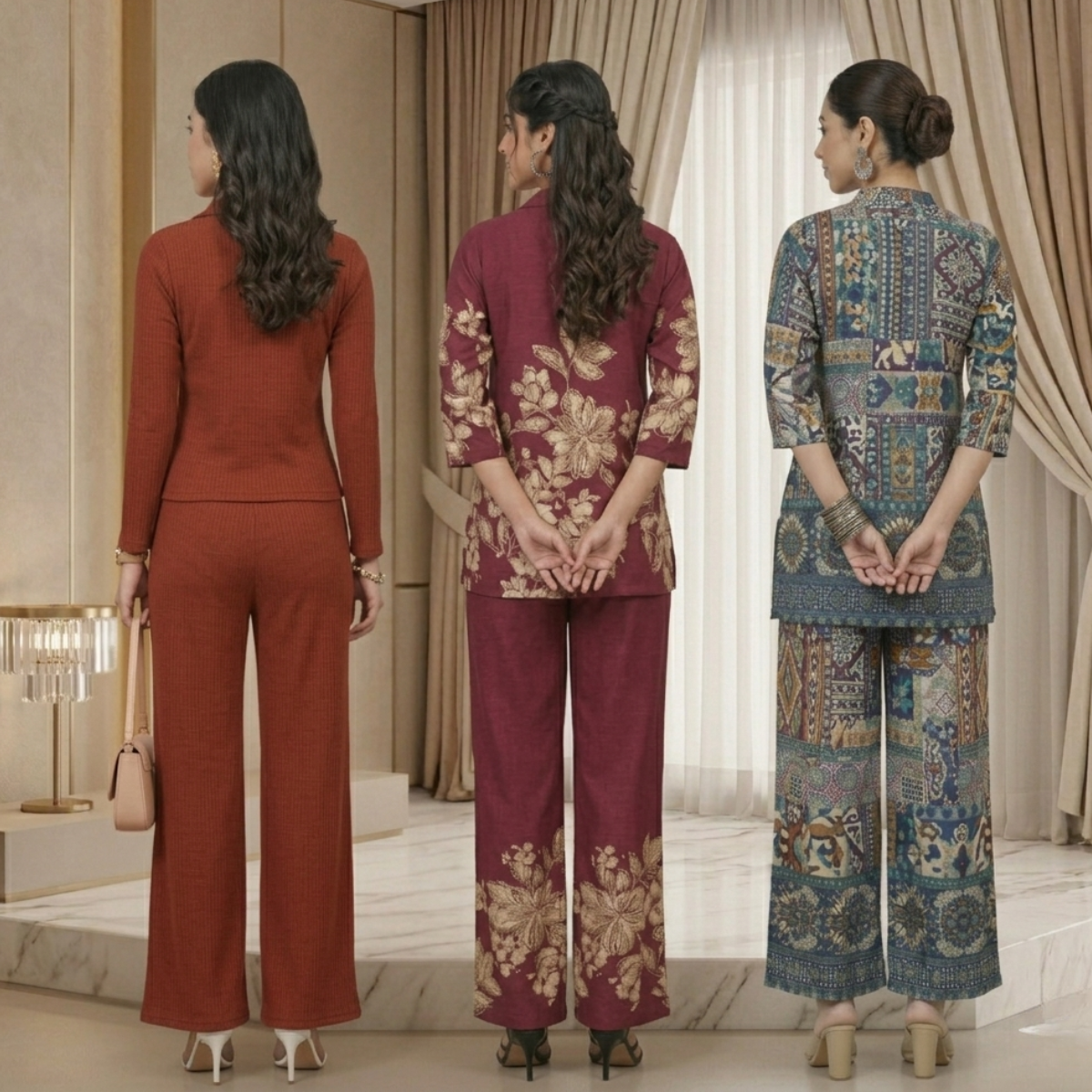 Pack of 3 Women’s Premium Printed Co-Ord Set Combo  (P-05)