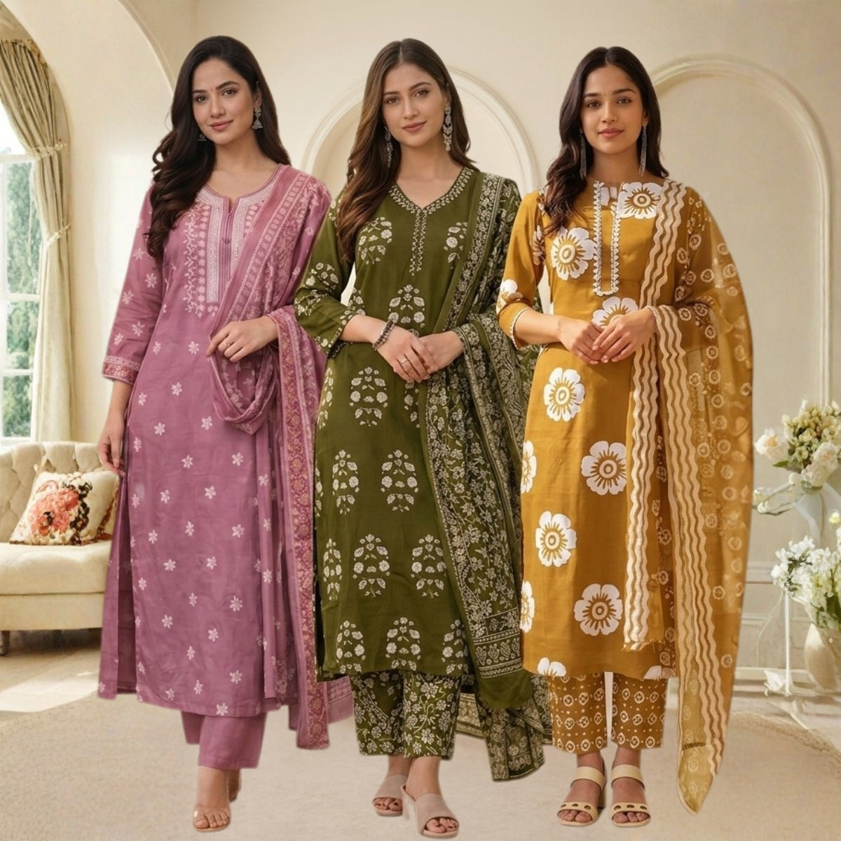 Pack Of 3 Women's Kurta Set (CS_01)