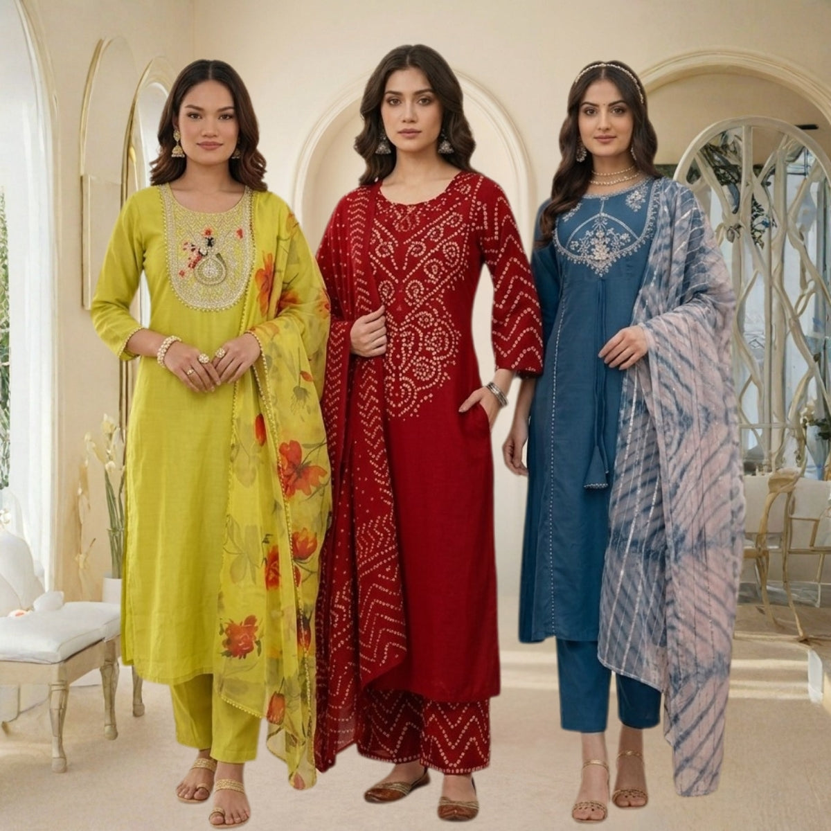 Pack Of 3 Women's Kurta Set (CS_05)