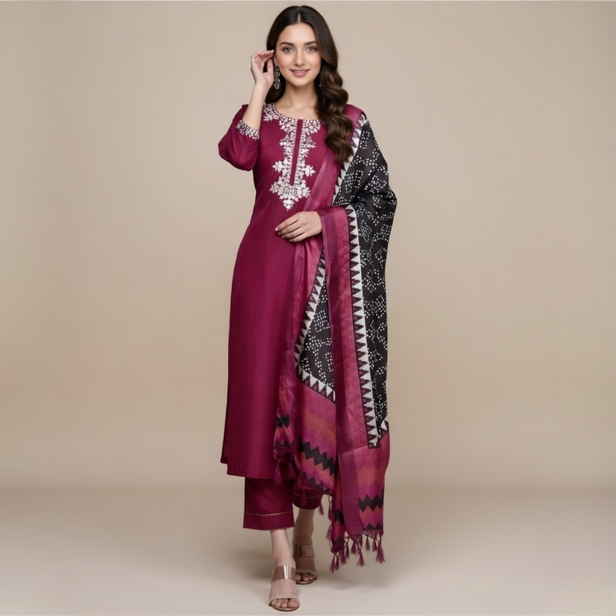 Women's Pack of 3 Pure Cotton Kurtas Pant Set without Dupatta |C-020