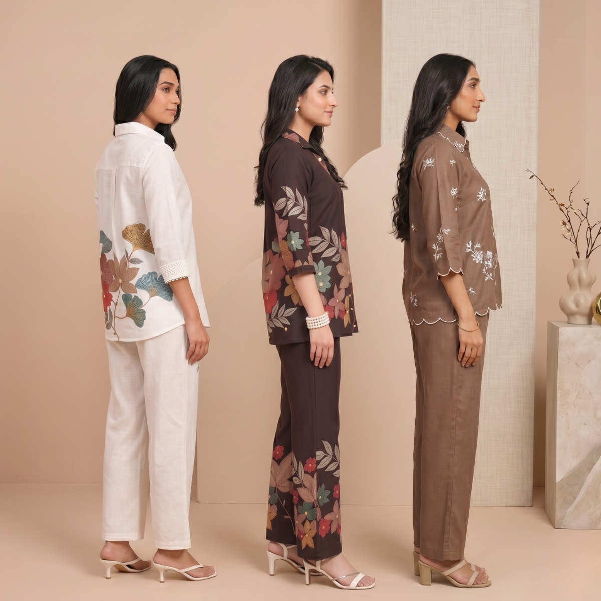 Pack of 3 Women’s Premium Printed Co-Ord Set Combo  (P-02)