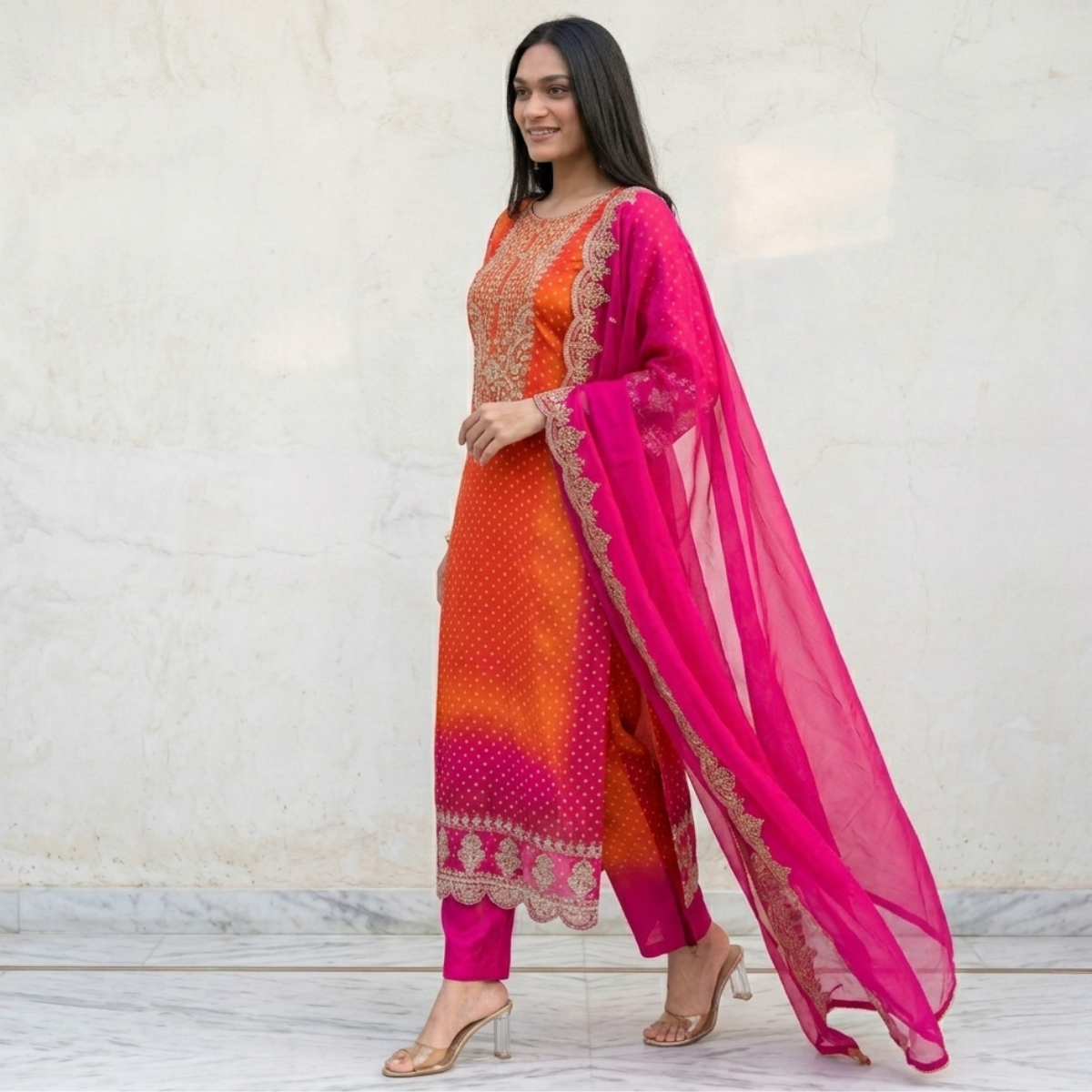 Women's Pack of 3 Pure Cotton Kurtas Pant Set & Dupatta |C-032