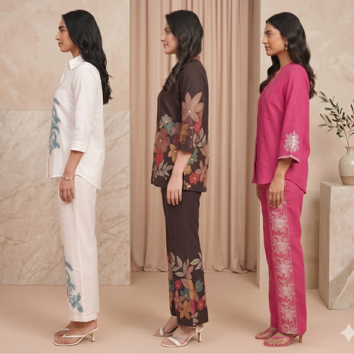 Pack of 3 Women’s Premium Printed Co-Ord Set Combo  (P-03)